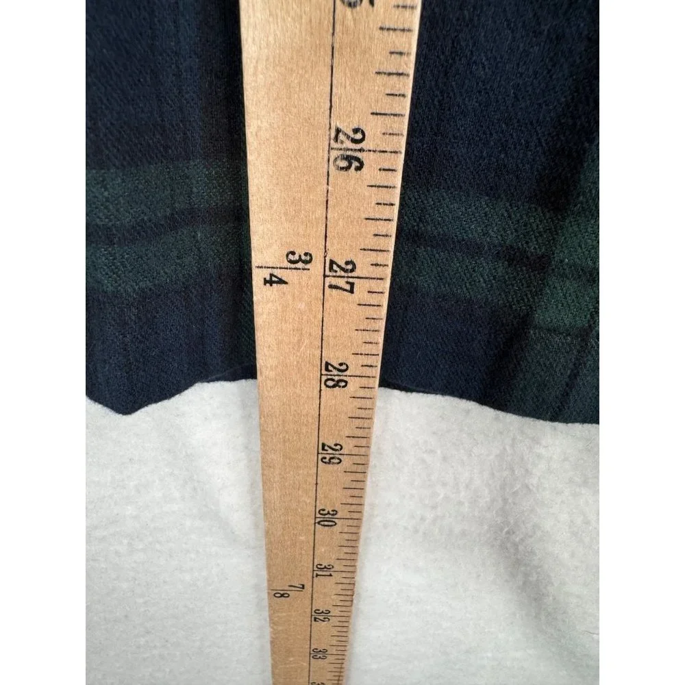 J.Crew Flannel preppy plaid‎ Pajama top hunter green 90s sz XS